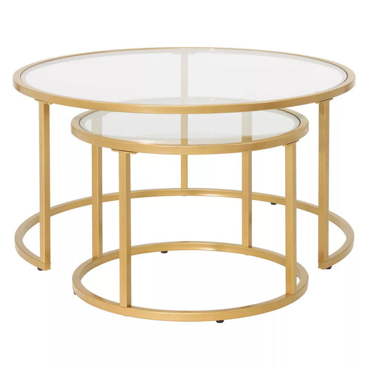 Round Camber Elite Nesting Coffee Table Gold - Studio Designs