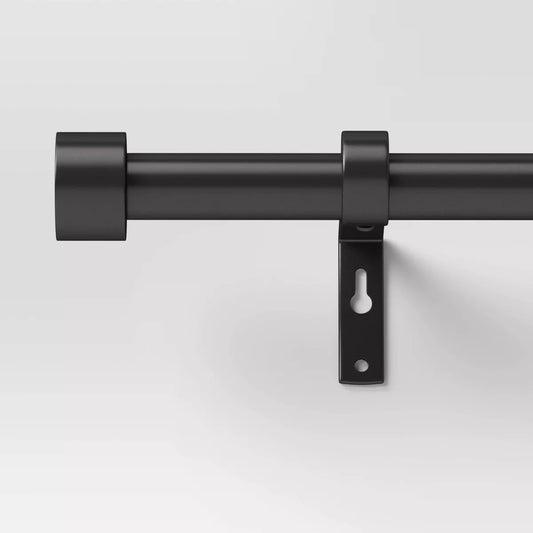 36"-66" Dauntless Curtain Rod Black - Threshold