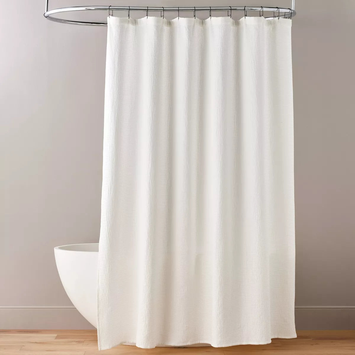 Textured Horizontal Stripe Matelass?© Shower Curtain Cream - Hearth & Hand with Magnolia