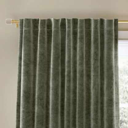 Set of 2 50"x84" Blackout Chenille Curtain Panel Green - Threshold