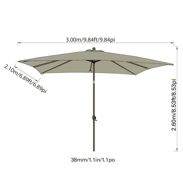 7'x10' Rectangle Market Umbrella