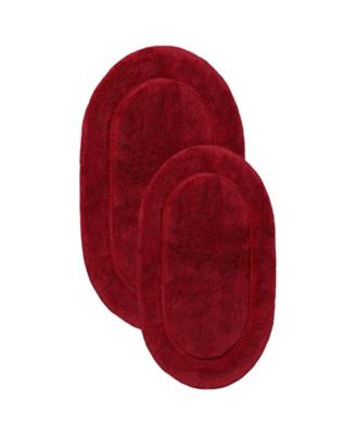 Superior Superior Oval Solid Non-Skid W Burgundy 2 piece set