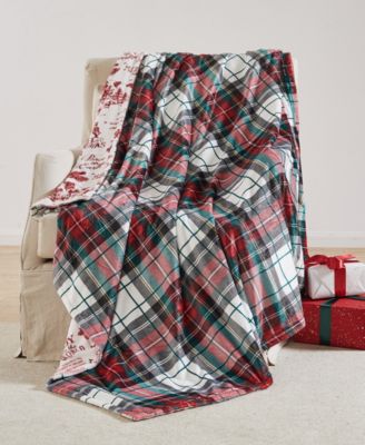 Levtex Yuletide Toile Reversib Red Throw