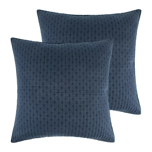 Levtex Cross Stitch Stitching Navy European Shams