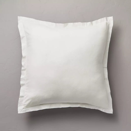 26"x26" Linen Blend Euro Bed Pillow Cream - Hearth & Hand with Magnolia