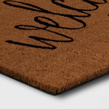 1'6"x2'6" 'Welcome Home' Coir Doormat Black