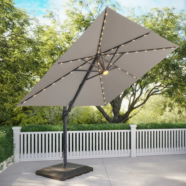 Seasons Sentry 10' Square Solar LED Cantilever Umbrella