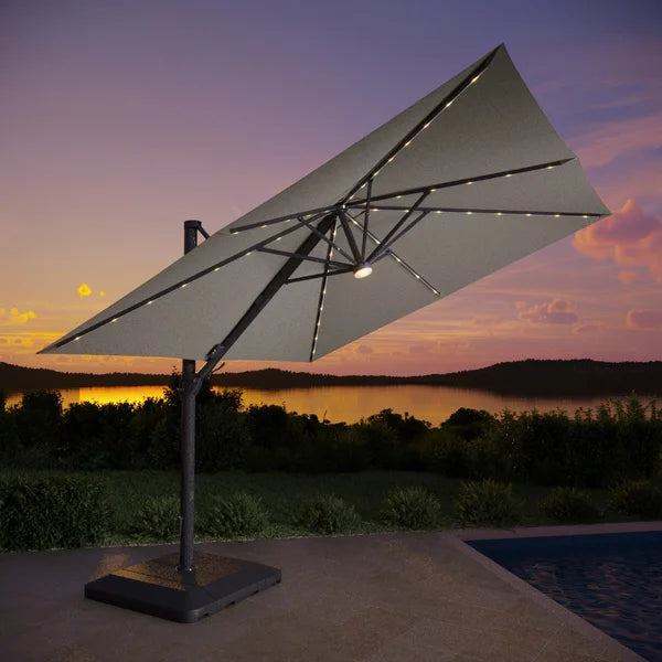 Seasons Sentry 10' Square Solar LED Cantilever Umbrella