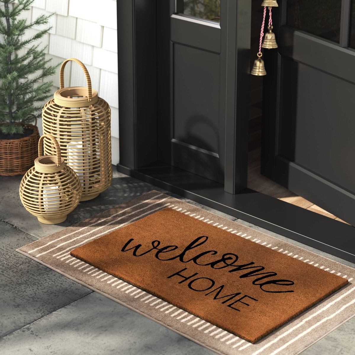 1'6"x2'6" 'Welcome Home' Coir Doormat Black