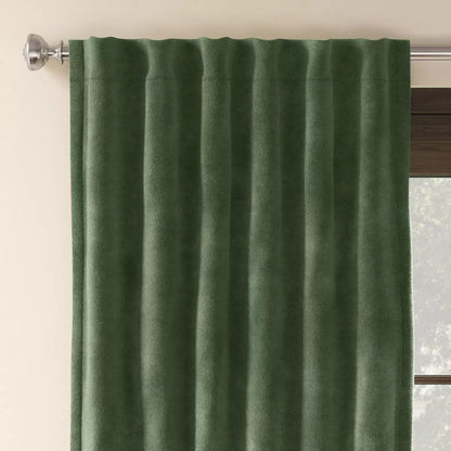 2pk 50"x84" Blackout Velvet Curtain Panels Green - Threshold