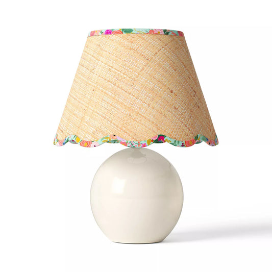 Rifle Paper Co. x Target Round Table Lamp - Natural Shade with Garden Party Trim