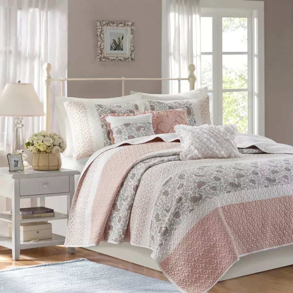 Full/Queen Madison Park Dawn 6-Pc. Quilt Blush