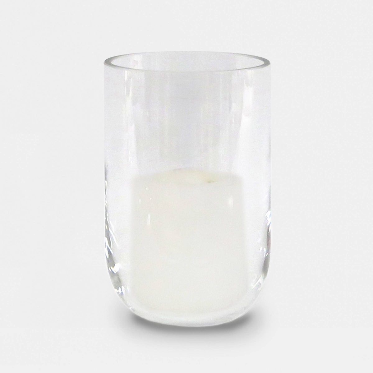 10" x 5.3" Hurricane Glass Pillar Candle Holder Clear - Made By Design