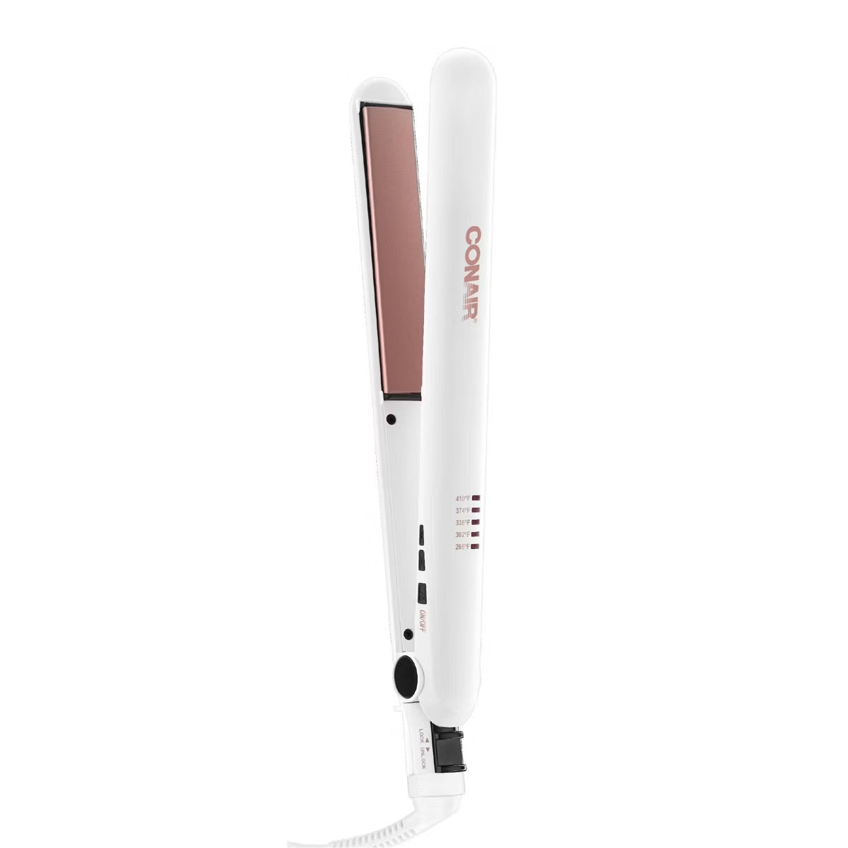 Conair Double Ceramic Flat Iron - White - 1"