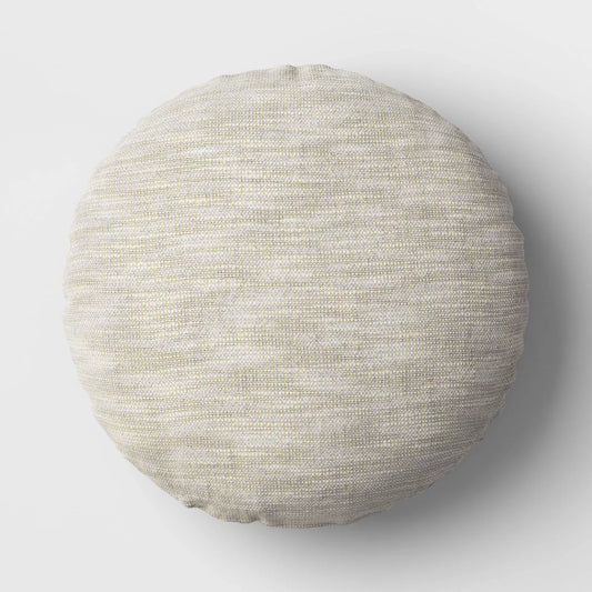 Woven Cotton Slub with Gold Lurex Round Throw Pillow - Threshold