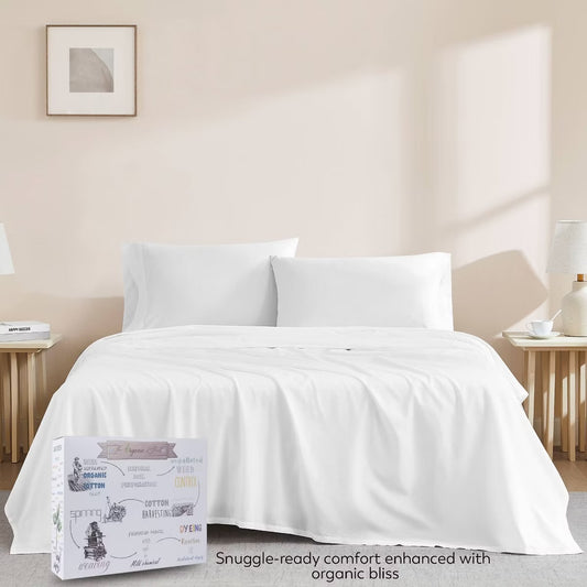 Full Organic Cotton Deep Pocket Percale Sheet Set - Purity Home