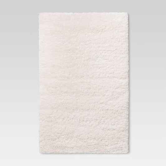 2'6"x3'10" Washable Plush Shag Accent Rug Cream - Room Essentials™