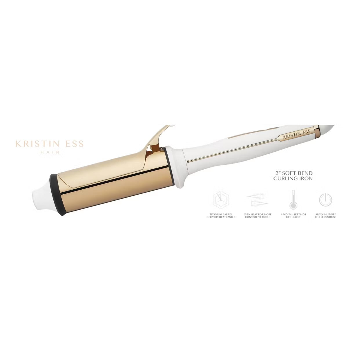 Kristin Ess Titanium Curling Iron for Big Blowout Waves - 2"