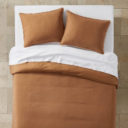 Full/Queen Heavyweight Linen Blend Duvet Cover & Pillow Sham Set - Casaluna™