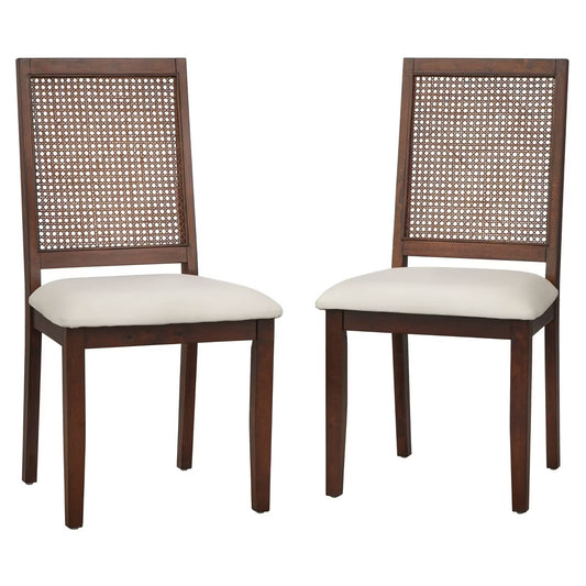 Set of 2 Westmont Dining Chairs Rustic Brown - Lifestorey: Textured Cane, 39" High