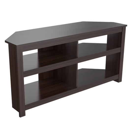 Corner TV Stand for TVs up to 60" Espresso - Inval: Durable Melamine, Scratch Resistant, Cable Management