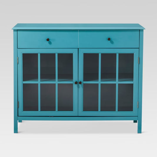 Windham 2 Door Accent Buffet, Cabinet with Shelves - Teal