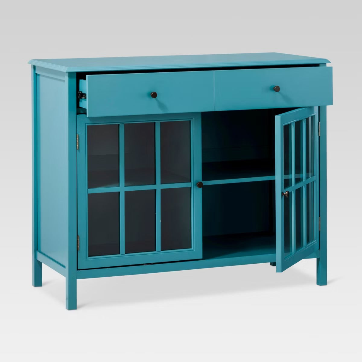 Windham 2 Door Accent Buffet, Cabinet with Shelves - Teal