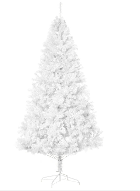 7ft White Christmas Tree Artificial Christmas Tree with 1230 Branch Tips and Metal Stand