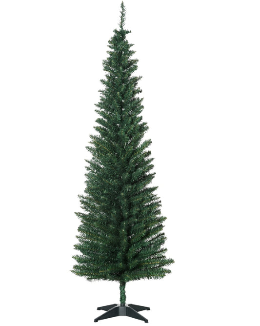 6’ PVC Unlit Slim Artificial Pencil Christmas Tree Holiday Décor