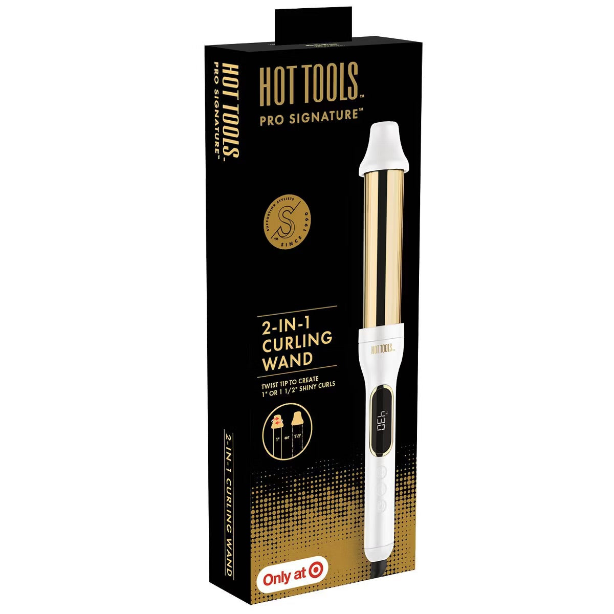 Hot Tools Pro Signature 2-in-1 Curling Wand - Gold - 1" or 1-1/2"