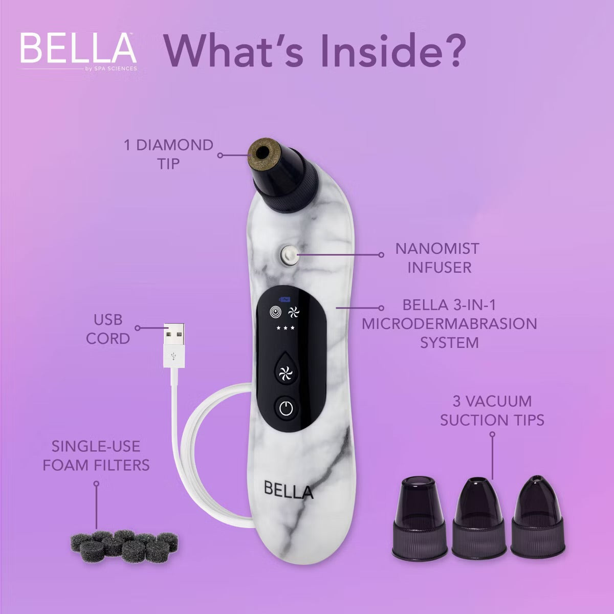 Spa Sciences BELLA 3-in-1 Diamond Tip Microdermabrasion System