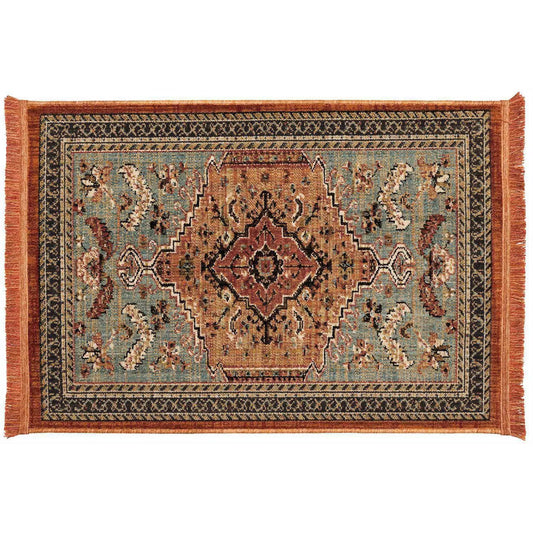 2.5 x3.8 Floral Woven Rug Rust/Green - Threshold™