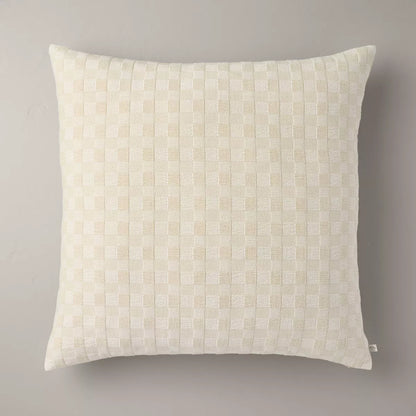 26"x26" Checkerboard Textured Euro Pillow Beige - Hearth & Hand™ with Magnolia