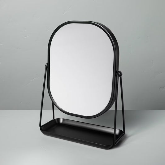 Metal Vanity Flip Mirror with Tray Black - Hearth & Hand