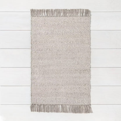 3 x 5 Bleached Jute Fringe Rug - Hearth & Hand