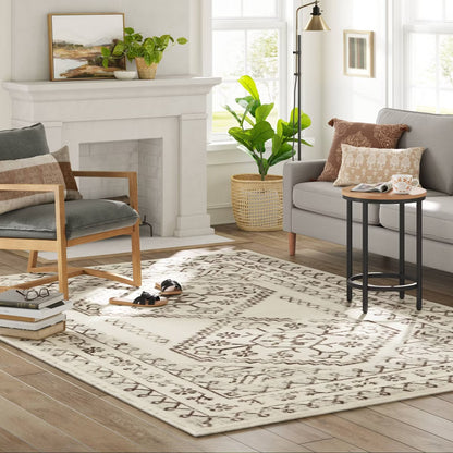 4 x 5’6 Distressed Persian Accent Rug Cream - Threshold