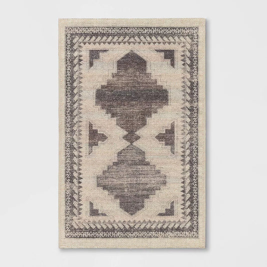 4 x 6 Cromwell Washable Printed Persian Style Rug Tan - Threshold