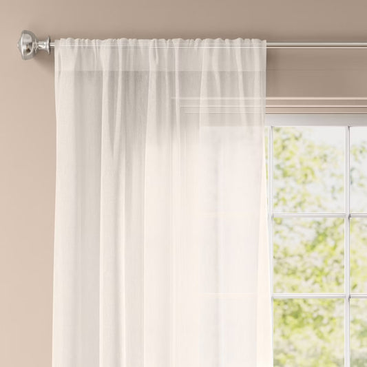 Set of 2 Light Filtering Textural Sheer Curtain Panel Ivory 54”x84”