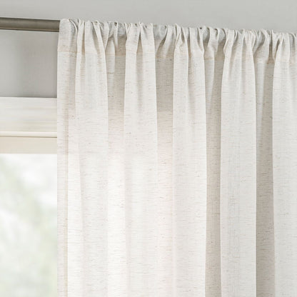 Set of 2 Light Filtering Semi-Sheer Amalfi Rod Pocket Curtain Panel 54”x 95”