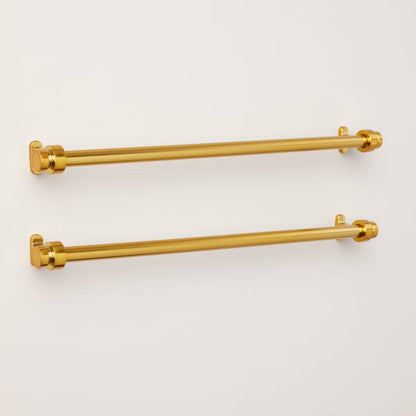 10" Vintage Cuffed Drawer Pulls Brass Plated (Set of 2)