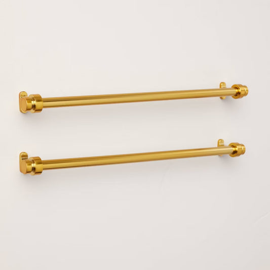 10" Vintage Cuffed Drawer Pulls Brass Plated (Set of 2)