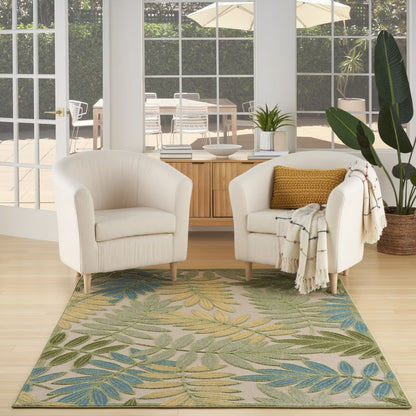 5’3 x 7’5 Nourison Aloha Floral Leaf Outdoor Area Rug