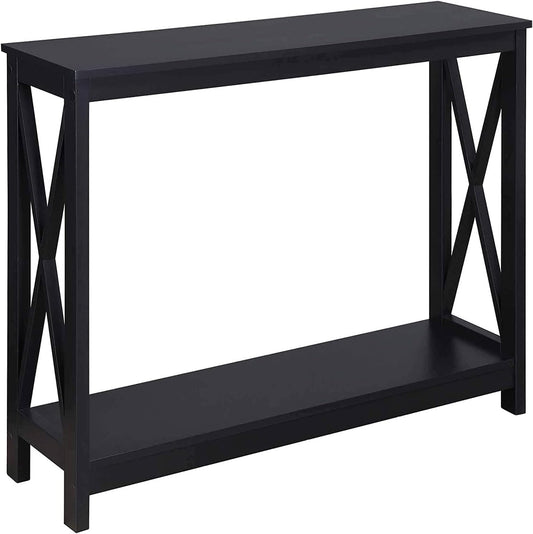 Convenience Concepts Oxford Console Table with Shelf, Black