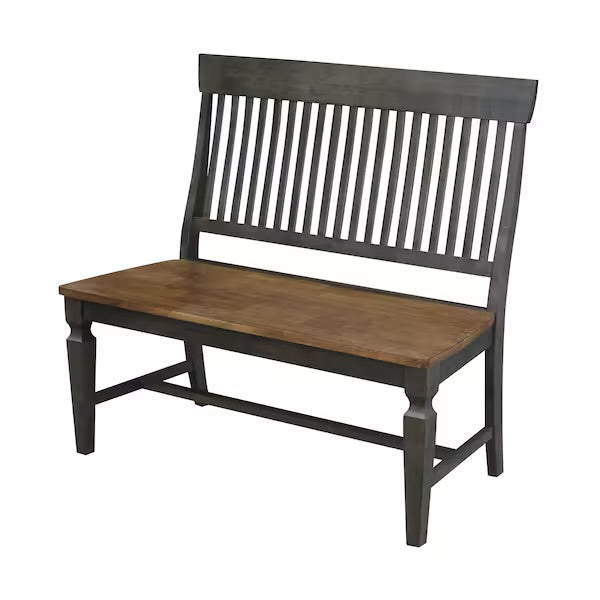 Vista Slatback Bench, Hickory/Washed Coal