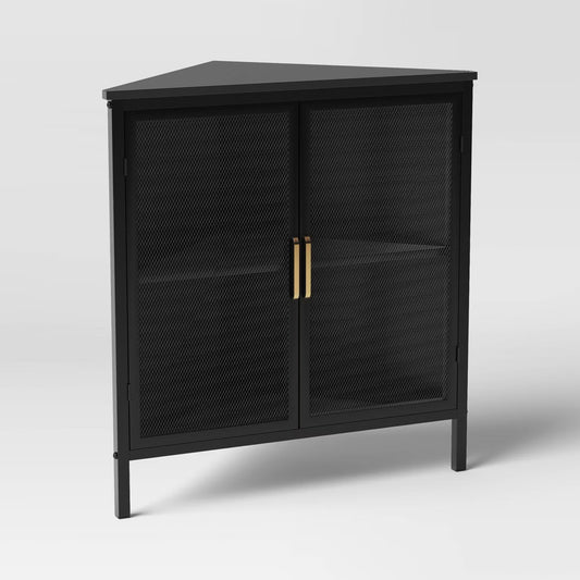 Mesh Corner Cabinet Black - Threshold