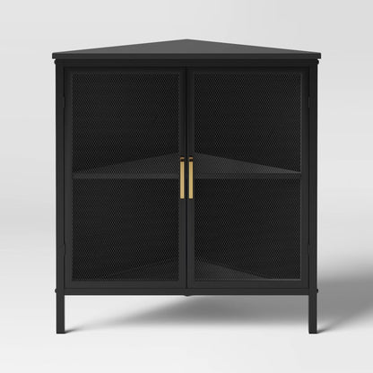 Mesh Corner Cabinet Black - Threshold