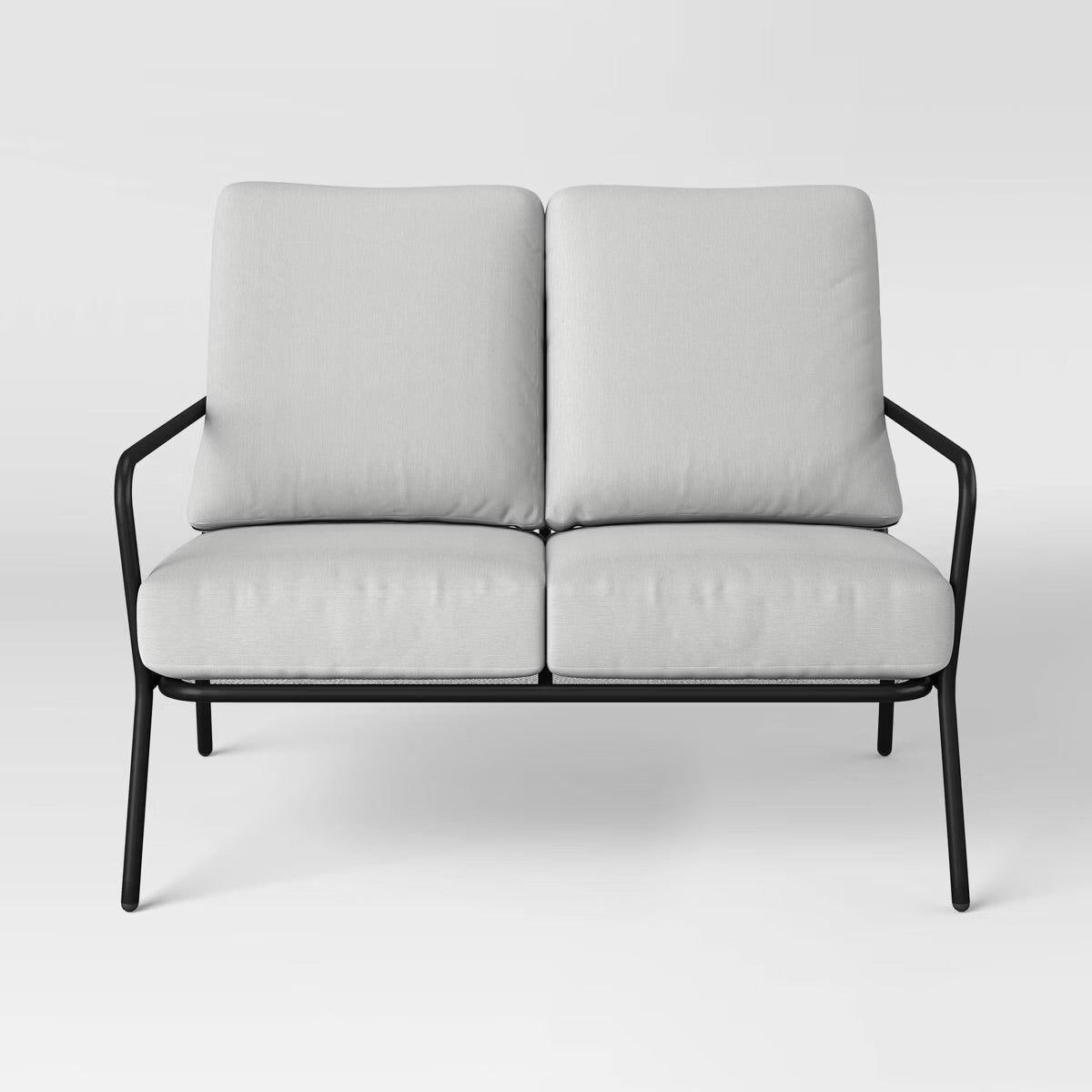 Metal Mesh Loveseat with Double Cushions