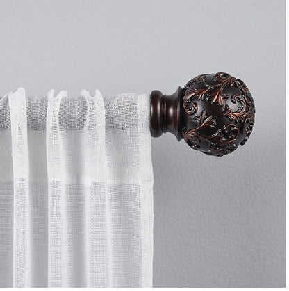 Home Curtains Vine Curtain Rod and Finial Set, Adjustable 36"-72", Matte Bronze