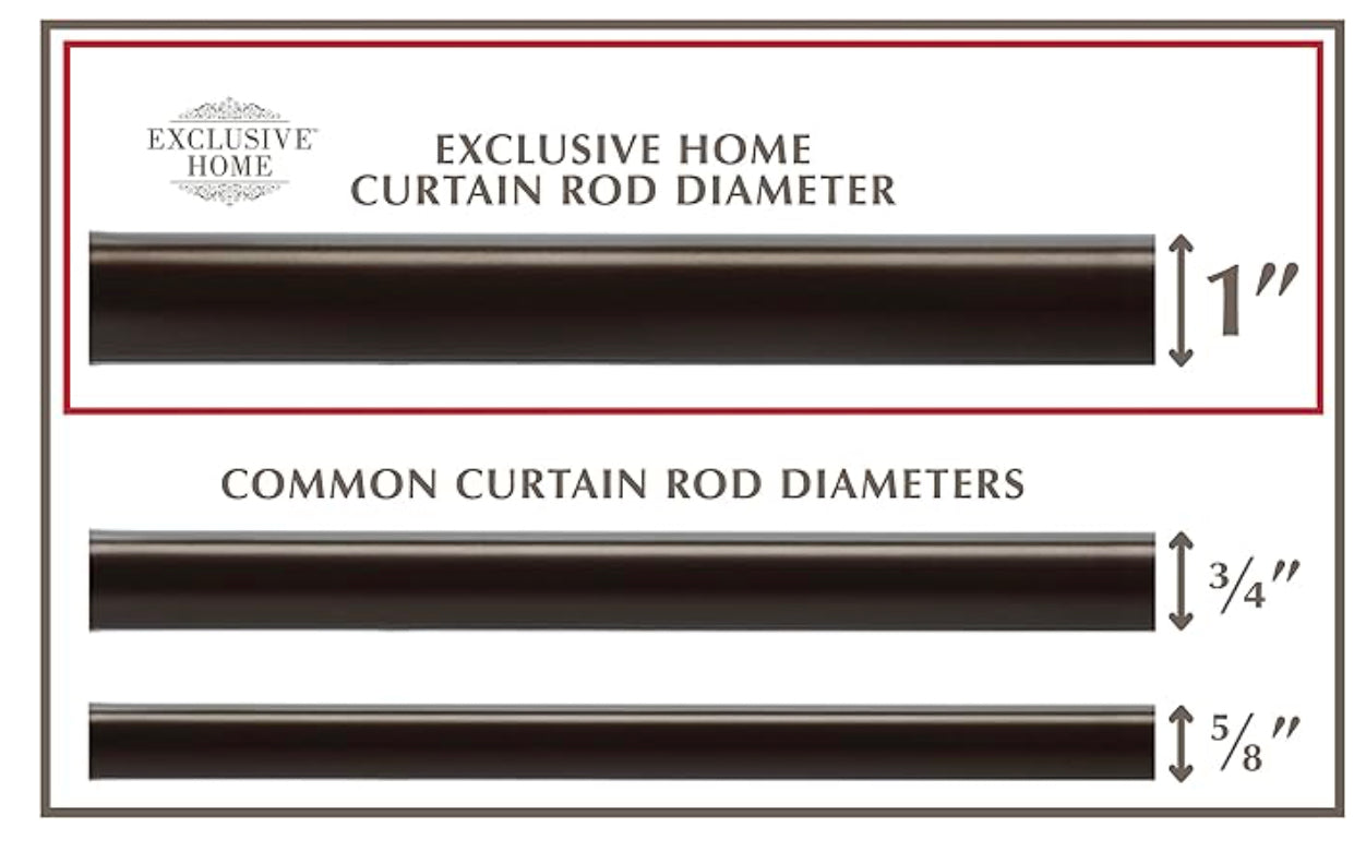 Home Curtains Vine Curtain Rod and Finial Set, Adjustable 36"-72", Matte Bronze