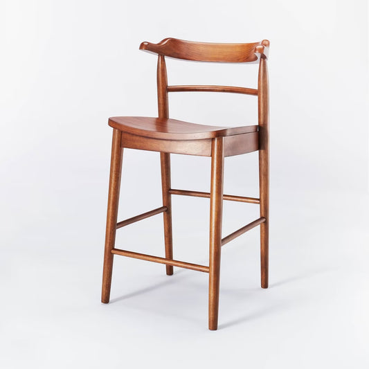 Kaysville Curved Back Wood Counter Height Barstool Walnut - Threshold